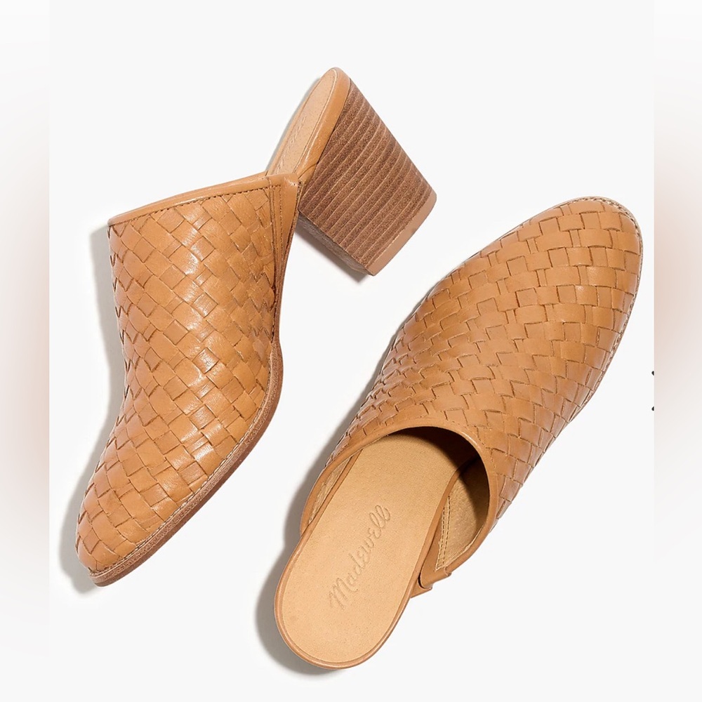 Madewell Harper Mule in Woven Leather Size 7
